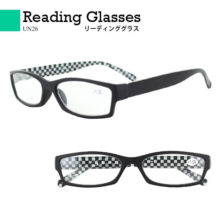 老眼鏡 おしゃれ リーディンググラス シニアグラス Un26 男性 スクエア セルフレーム メンズ ブラックマット チェックプリント 6度数展開 スタイリッシュ Hrt Senior Un26 サングラスのビッグマーケット 通販 Yahoo ショッピング