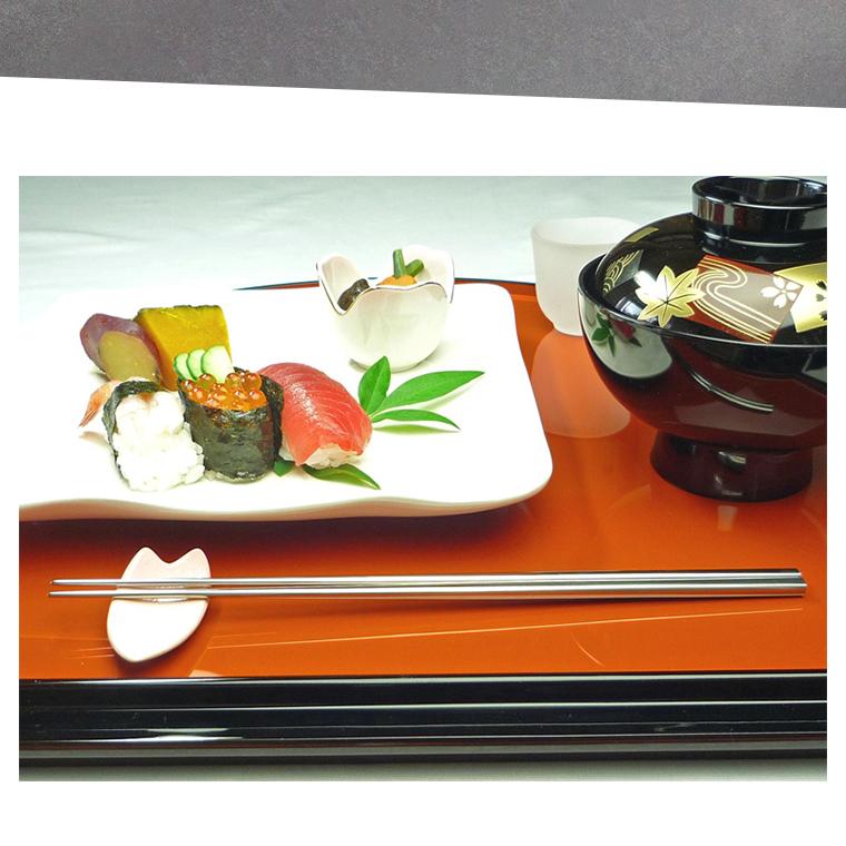 純チタン 箸 はし 日本製 国産 福井かつき箸 彫り模様入り レーザー
