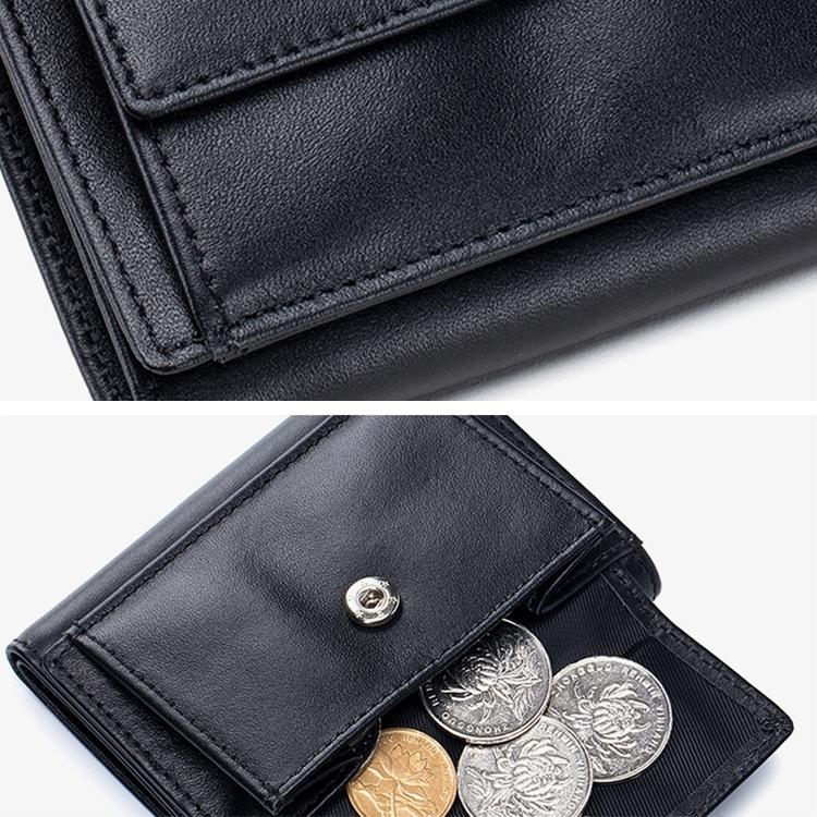 ミニ財布 三つ折り財布 メンズ 本革 牛革 ソフトレザー 小さい財布