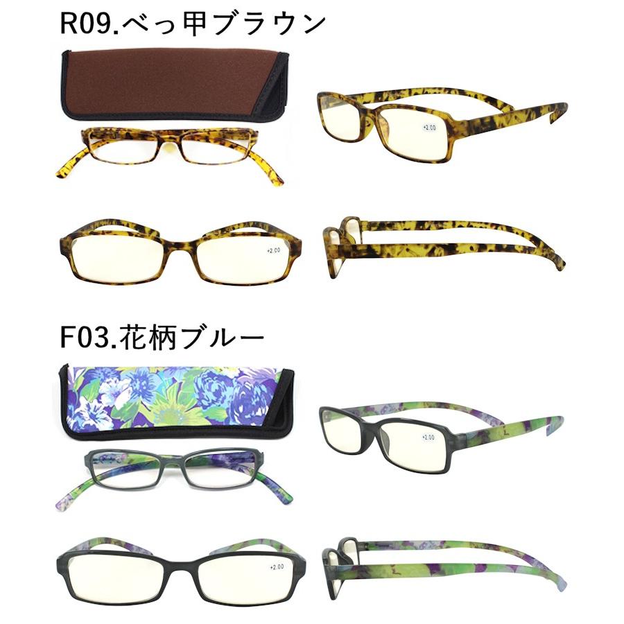 シニアグラス+2.00 軽量老眼鏡ブルーライトカットブルーレオパード柄