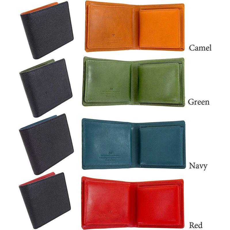 クボタ 姫路黒桟革 × 栃木レザー 財布 メンズ 二つ折り財布 本革 日本製 札入れ 小銭入れ 多収納 TGS-3453 (tan) 姫路黒桟革