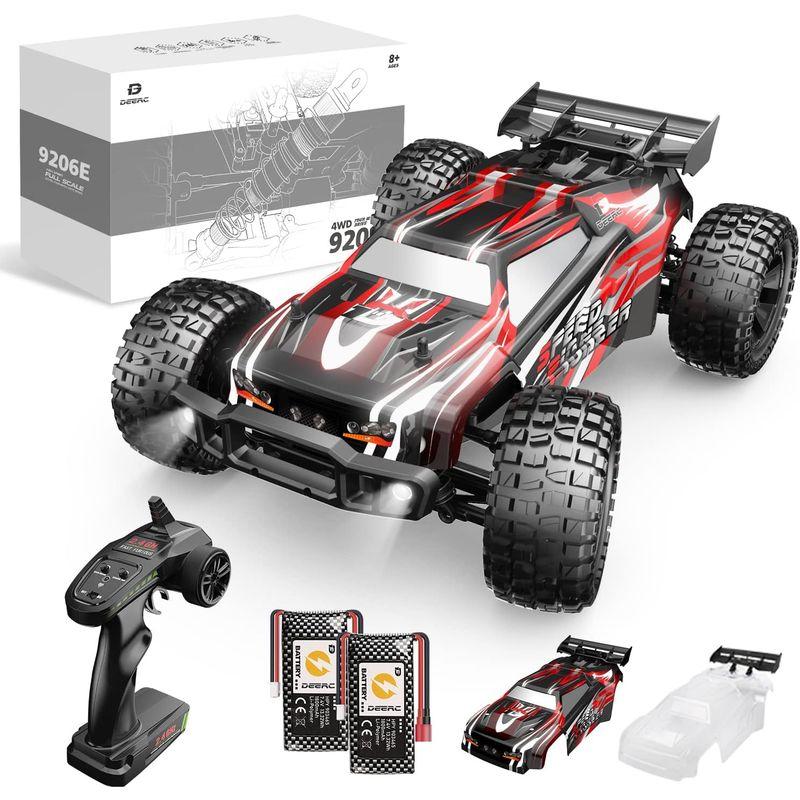 DEERC ラジコンカー 子供 オフロード 4wd 1/10 大型 40km/h 四輪駆動 操作時間40分 DIY可能の車シェル 2.4GH 
