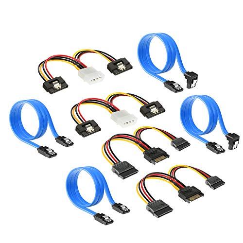 Doaemunp SATAケーブル + 電源ケーブル SSD/SATA3 高速 6Gbps 内蔵ハードディスク用ケーブルセット（2xSATA