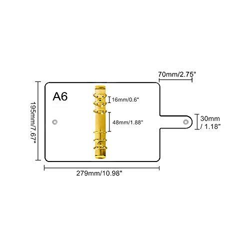 クリアA6バインダーカバー ゴールドラウンド6リングPVCバインダー スナップボタン留め ルーズリーフフォルダー 詰め替え可能 ソフトノートブックシェ｜big-select｜07