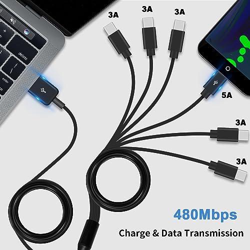 Poyiccot USB C 分岐 ケーブル、6 In 1 USB Type C ケーブル 、3A 急速充電 六股 Type C USB-C スプリッター ケーブル、（6台の 機器 を同時に充電）｜big-select｜02