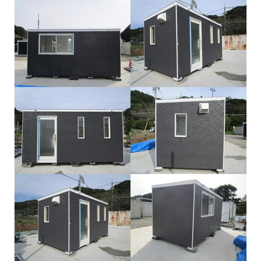 仮設プレハブ小屋 白茶色 外壁（和泉市のプレハブの事務所の外壁張替  