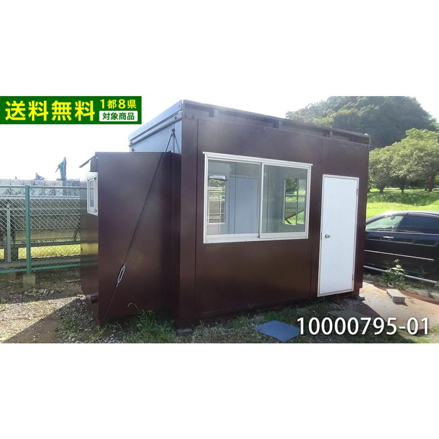 中古ユニットハウス 中古プレハブ 中古コンテナ トイレ付 3.4m 2.4坪 4.9帖 8.1平米  バイクガレージ 事務所 倉庫 物置 店舗 仮設 車屋 10000795-01