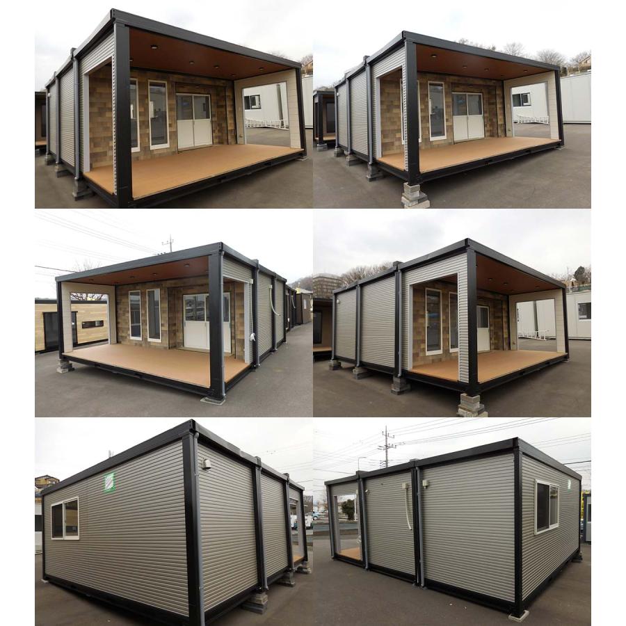 中古ユニットハウス 中古プレハブ デッキ トイレ付 5.7m 2連棟 7.8坪