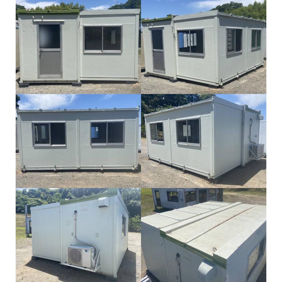 【在庫有・即納可】玄関付きの仮設住宅，仮設ユニットハウス 18㎡（約11畳）プレハブ事務所・倉庫・休憩所に最適 組立簡単・短工期対応可能 在庫有・即納可】玄関付きの仮設住宅，仮設ユニットハウス 18㎡（約11