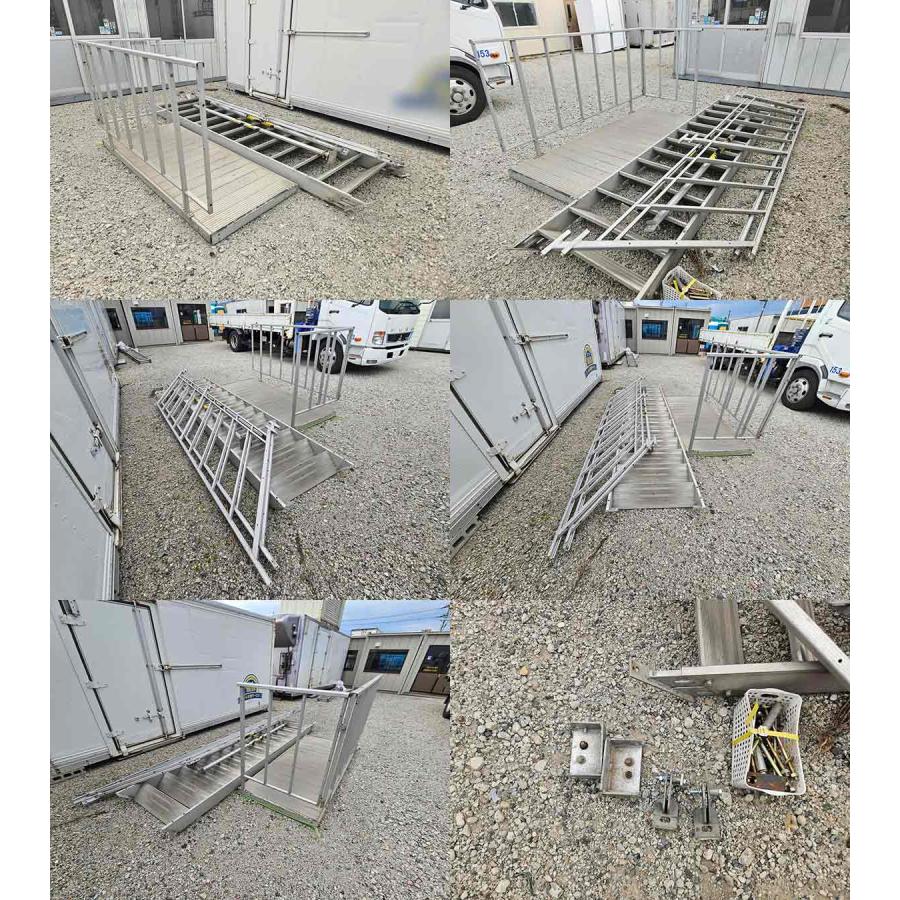ナガワ 3.8mアルミ階段 中古 休憩所 簡易ハウス プレハブ小屋 屋外