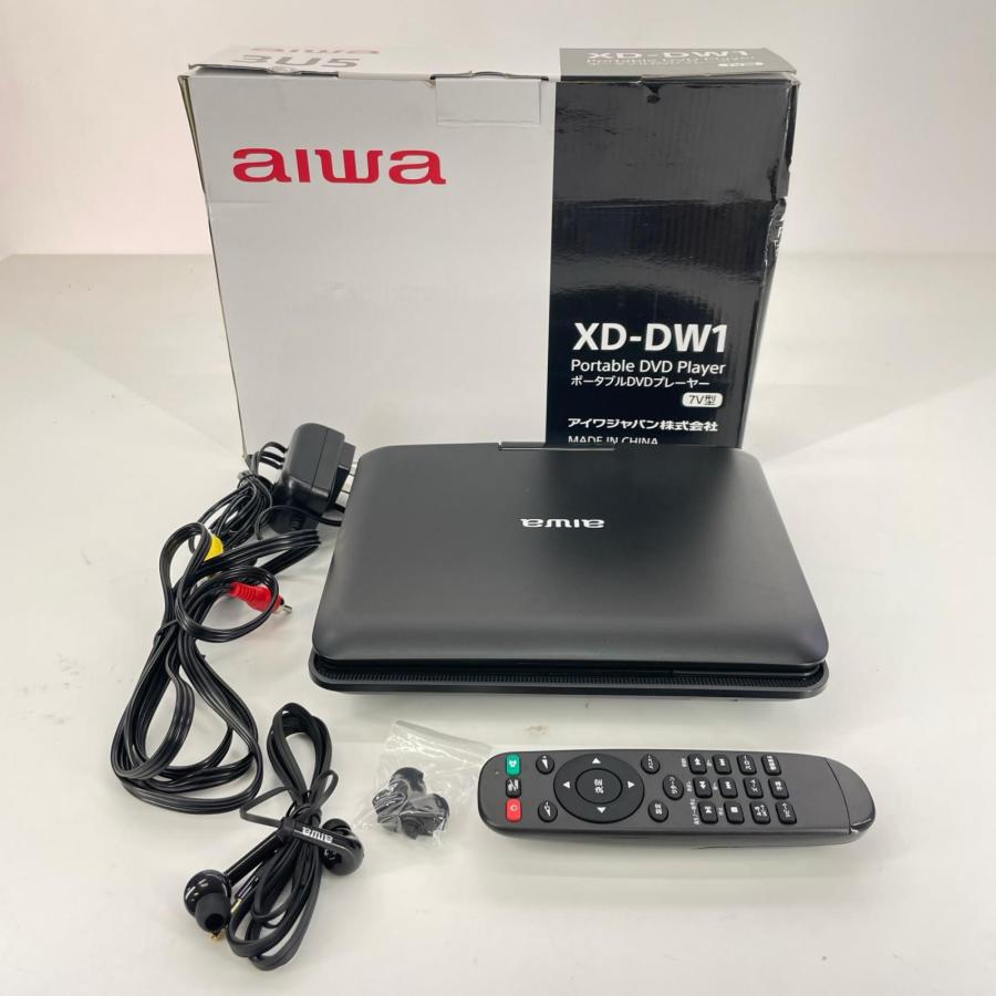 AIWA ポータブルDVDプレーヤー XD-DW1 2019年製 aiwa アイワ 7V型 ポータブルDVDプレーヤー XD-DW1 ブラック : BIG2nd