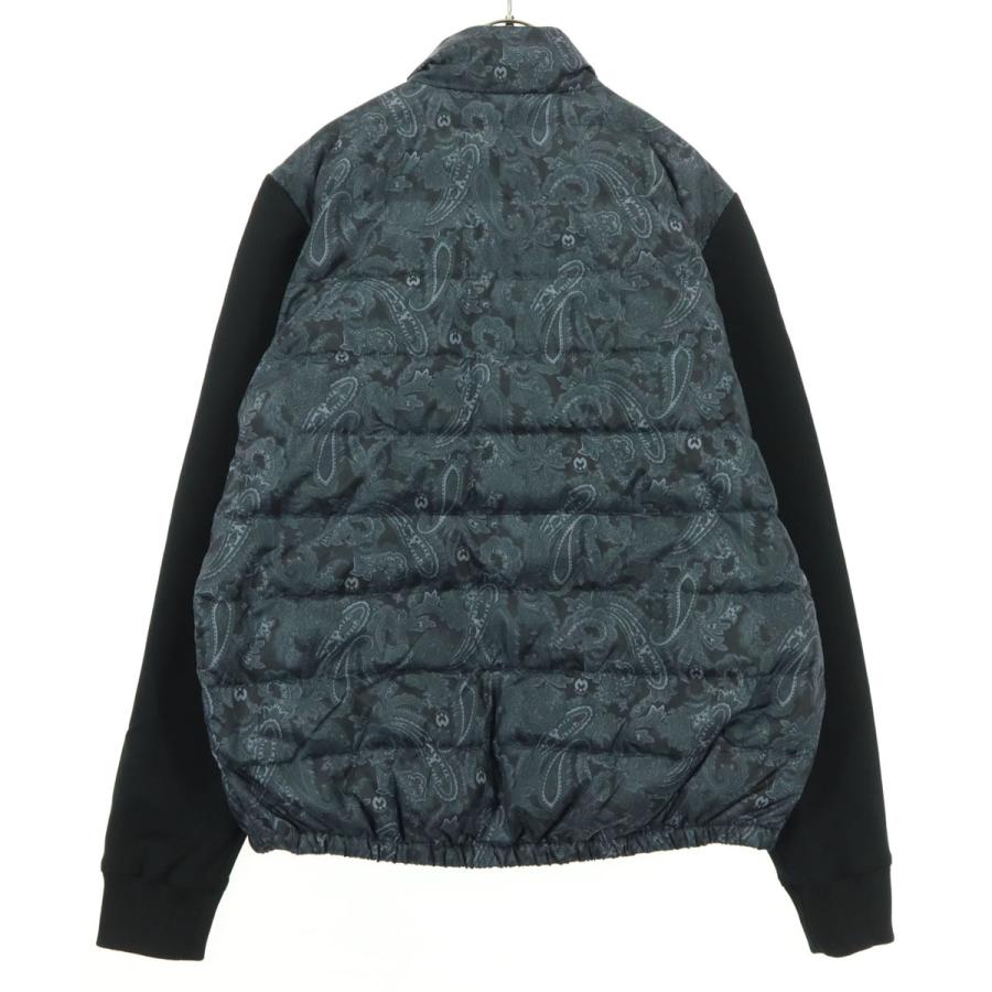 古着 美品 mila schon SPORTS ミラショーン スポーツ ペイズリー柄 長袖 ダウンジャケット 46 ブラック メンズ 美品 mila schon SPORTS ミラショーン スポーツ ペイズリー柄 長袖
