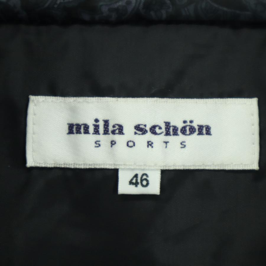 古着 美品 mila schon SPORTS ミラショーン スポーツ ペイズリー柄 長袖 ダウンジャケット 46 ブラック メンズ 美品 mila schon SPORTS ミラショーン スポーツ ペイズリー柄 長袖