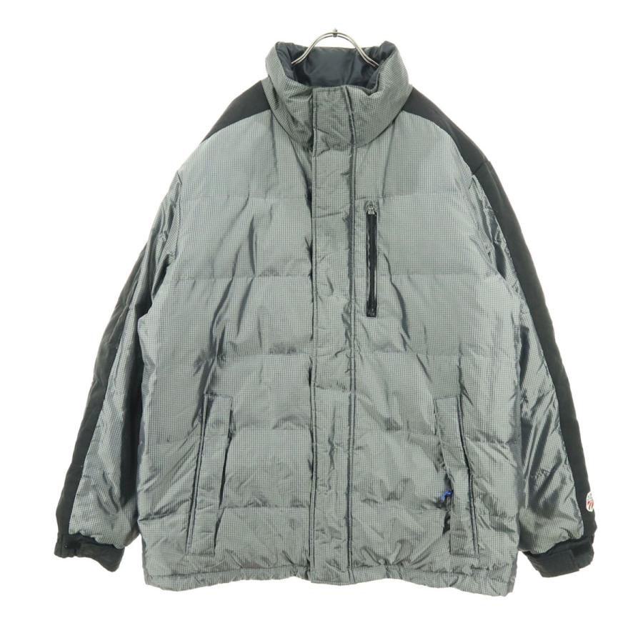 古着   トミーヒルフィガー リバーシブル スクエア柄 長袖 ダウンジャケット XL グレー系 メンズ TOMMY HILFIGER（トミー・ヒルフィガー） リバーシブル スクエア柄