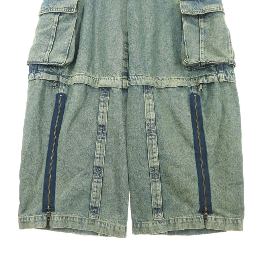 ZARA（ザラ） デタッチャブル ワイドデニムパンツ 38 ブルー 膝下
