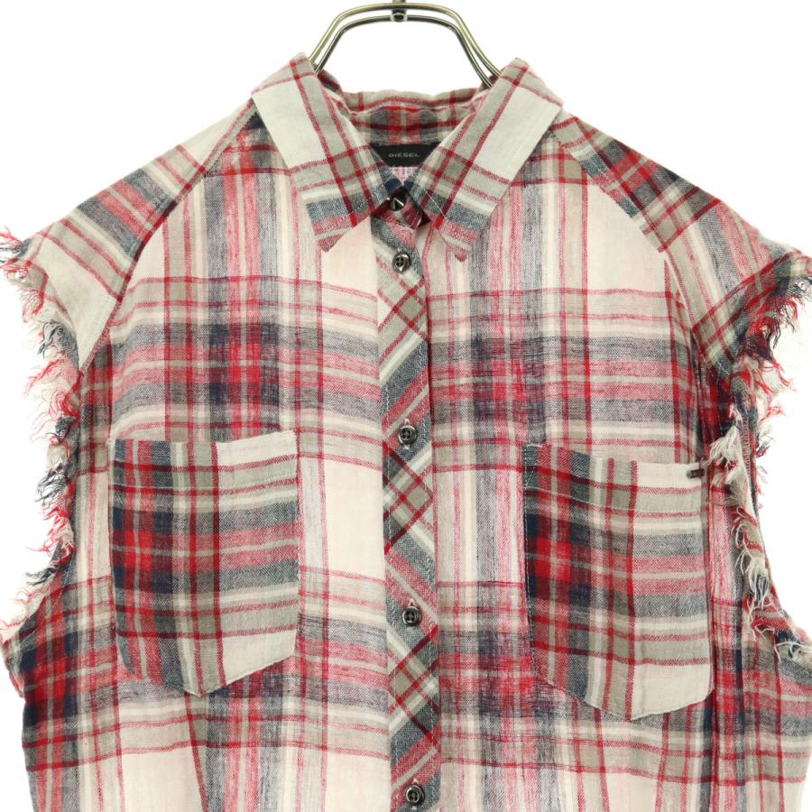 DIESEL（ディーゼル） ノースリーブ シャツワンピース レッド系 