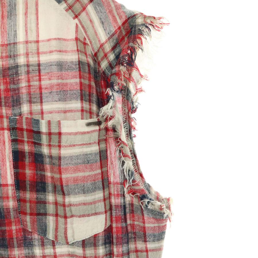 DIESEL（ディーゼル） ノースリーブ シャツワンピース レッド系 