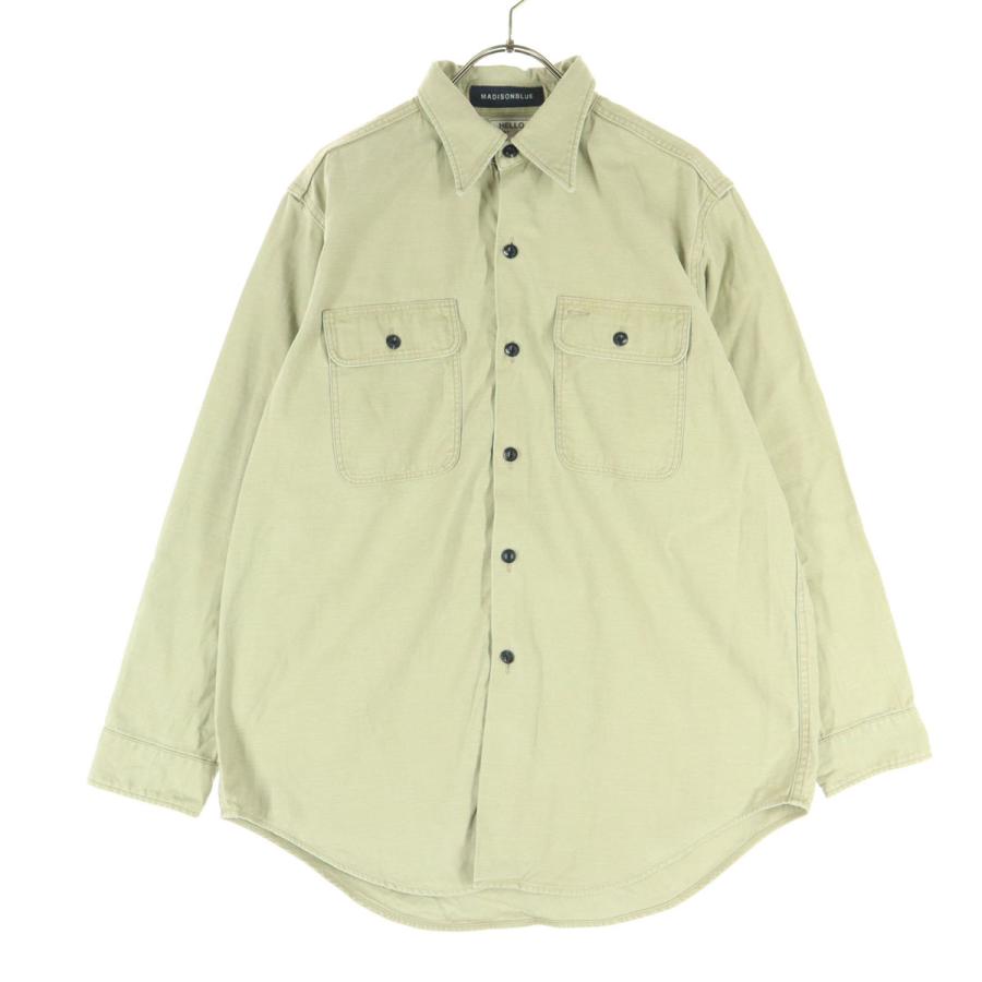 古着 MADISON BLUE マディソンブルー 日本製 長袖 コットンシャツ 1 ベージュ系 メンズ MADISON BLUE（マディソンブルー） 日本製 長袖 コットンシャツ 1