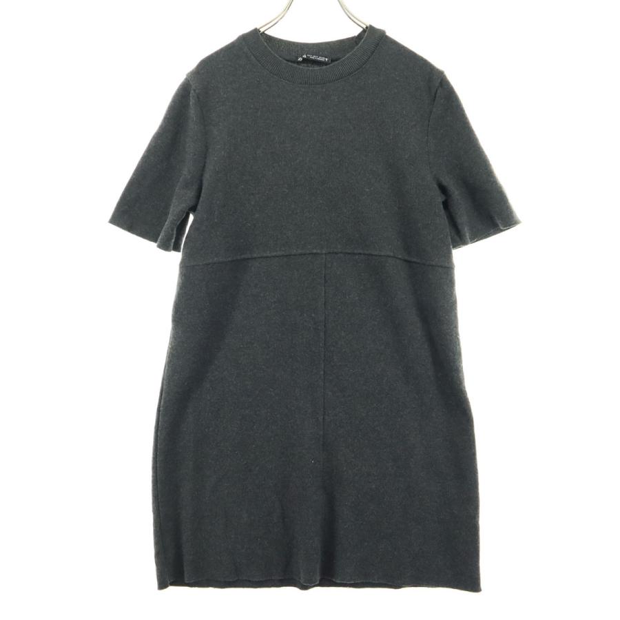ZARA（ザラ） 未使用 半袖 ニット 膝丈ワンピース S グレー レディース 
