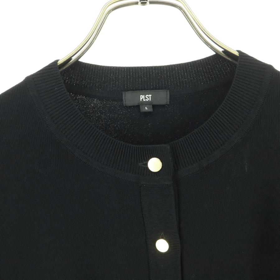 PLST - PLS+T(PLST)(プラステ) カーディガン サイズM レディース美品  - 黒 長袖 PLST（プラステ） 長袖 カーディガン L ブラック レディース 古着 中古