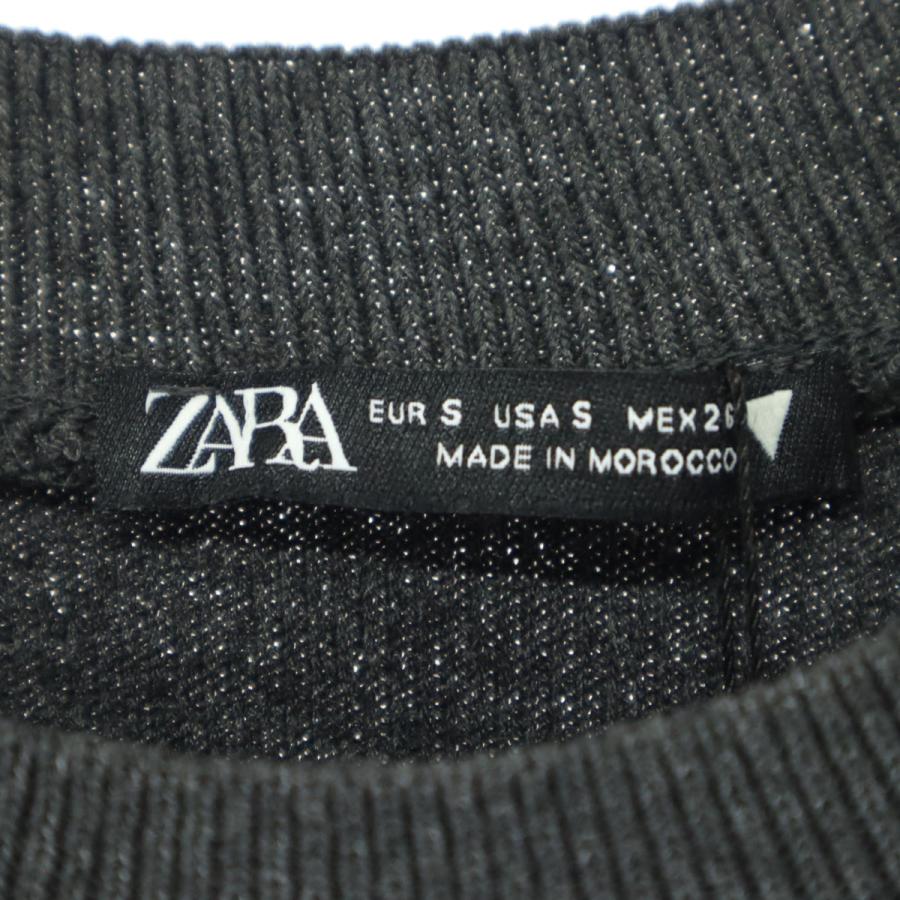 ZARA（ザラ） 未使用 半袖 ニット 膝丈ワンピース S グレー レディース 