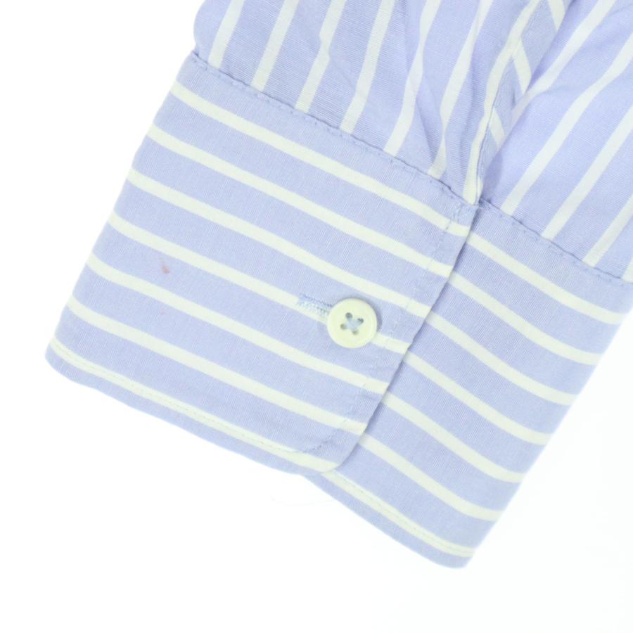 ZARA（ザラ） ストライプ柄 長袖 シャツ S ブルー系 両面 ボタン zara ストライプ柄ボタン付きトップス Sサイズ 【新品未使用】