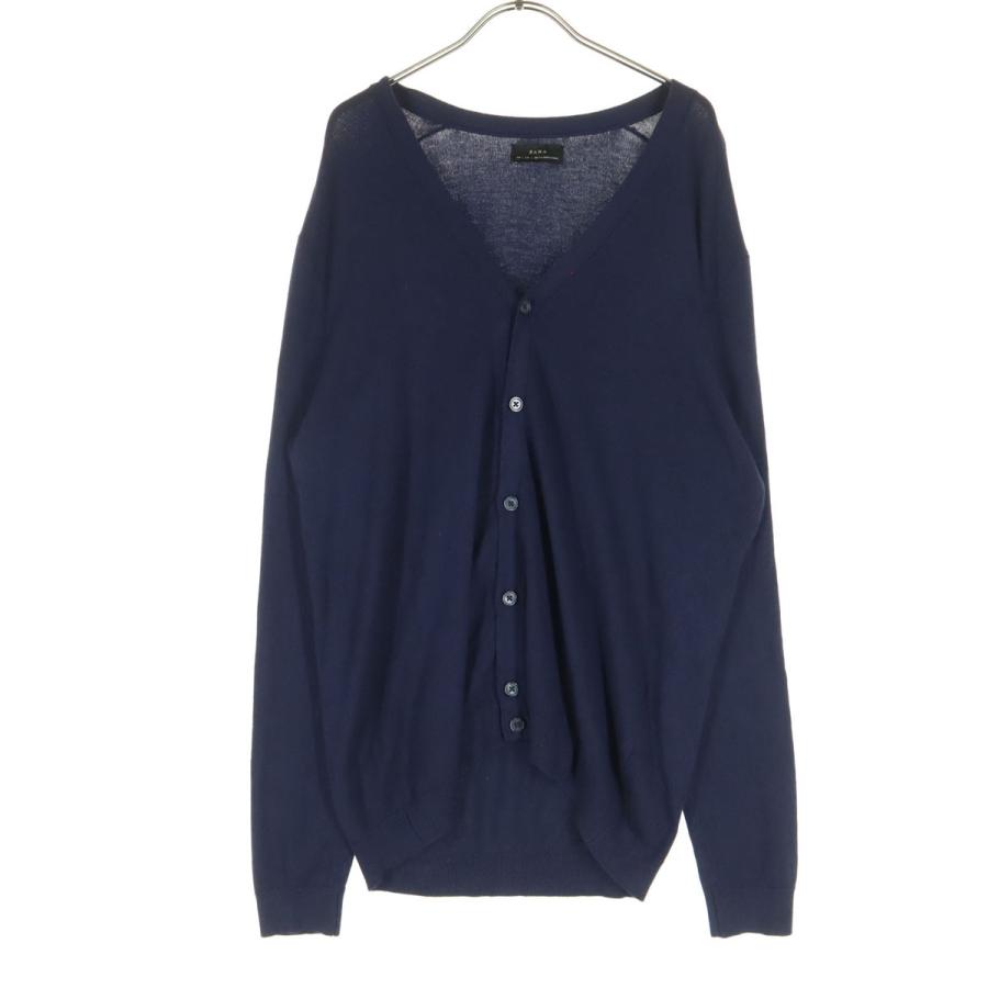 ZARA（ザラ） 美品 長袖 Vネック カーディガン L ネイビー レディース 