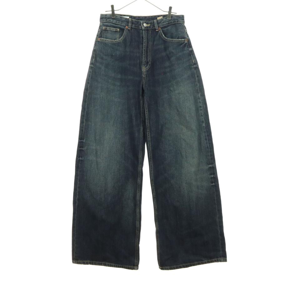 ZARA（ザラ） コットン ワイドデニムパンツ 40 ブルー系 メンズ 古着