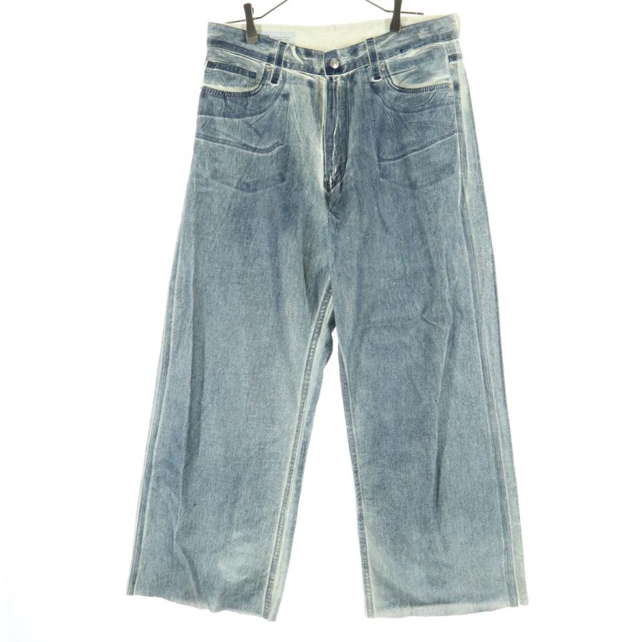 ZARA（ザラ） カットオフ ワイド ワイドデニムパンツ 42 ブルー系