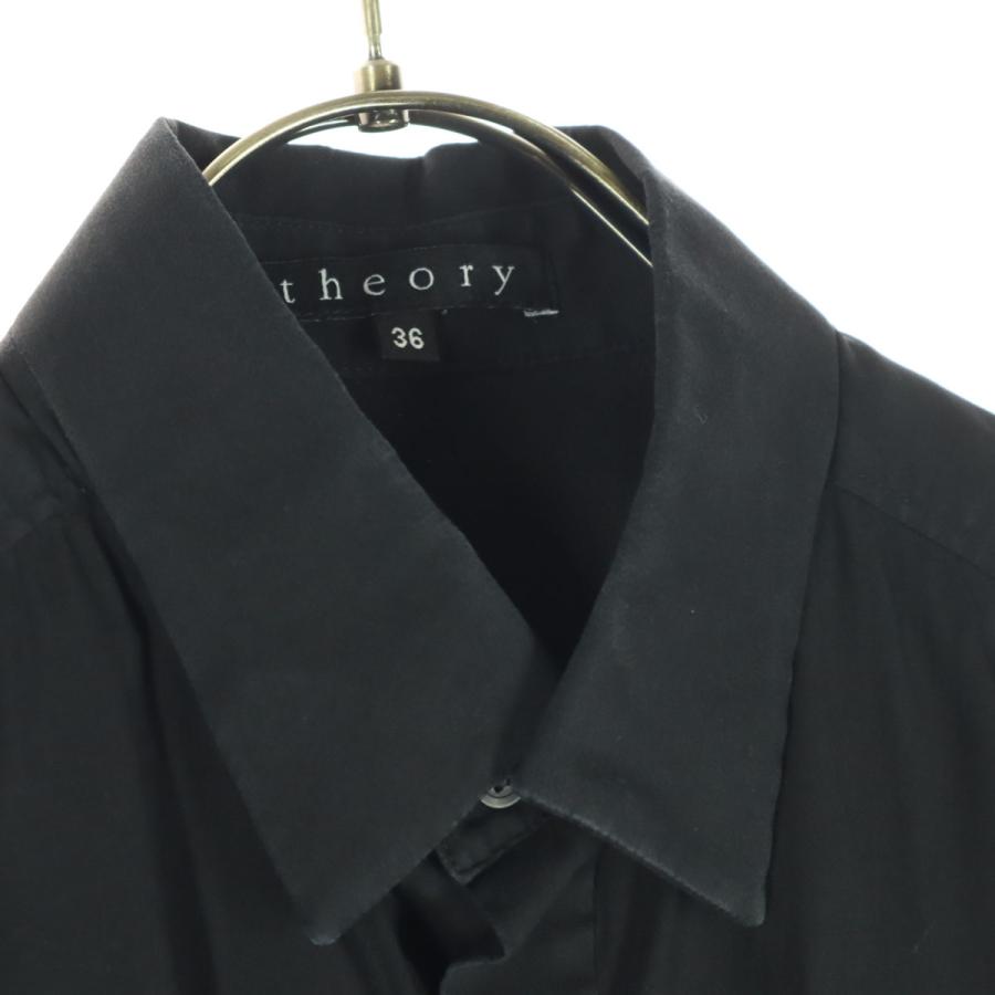 theory（セオリー） 長袖 ストレッチ シャツ 36 ブラック メンズ 古着