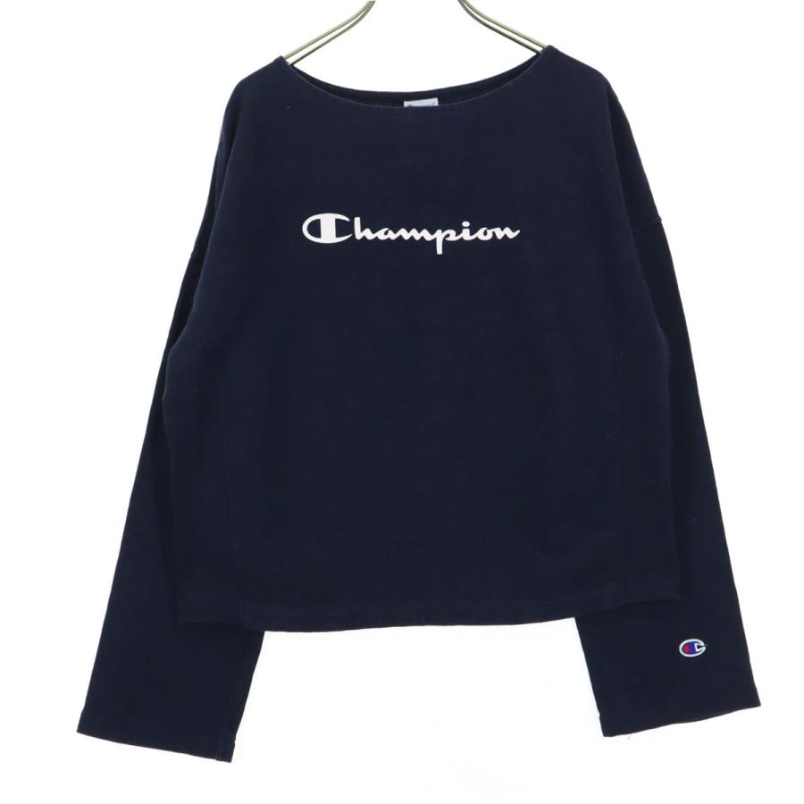 Champion - チャンピオン Champion ロングT-Shirt 長袖Tシャツ 衣料品 トップス コットン レディース ネイビー系 【中古】 Champion（チャンピオン） 長袖 Tシャツ M ネイビー ロンT レディース