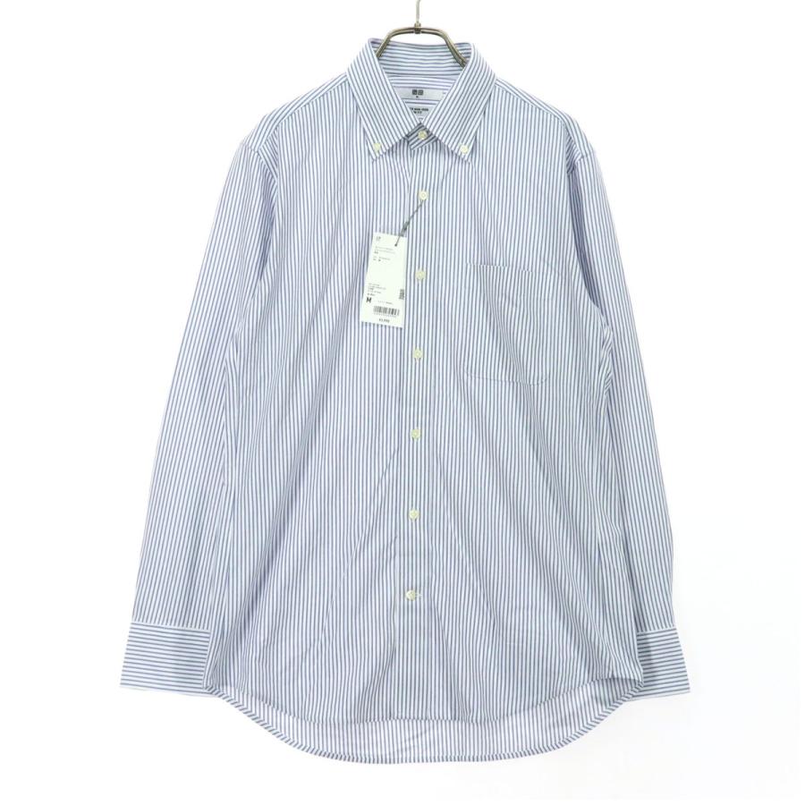 ユニクロ（UNIQLO） 未使用 ストライプ柄 長袖 ボタンダウンシャツ M
