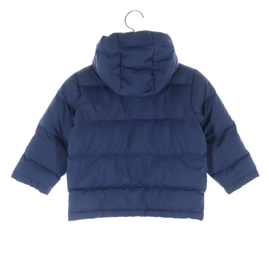 Polo by Ralph Lauren ポロバイラルフローレン ワンポイントロゴ 長袖 ダウンパーカー 3T ネイビー キッズ 古着 中古の画像