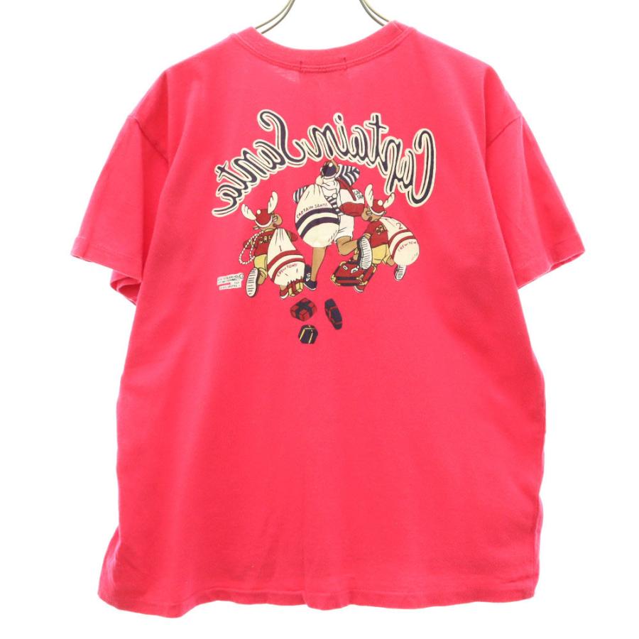 CAPTAIN SANTA キャプテンサンタ プリント 半袖 Tシャツ ピンク メンズ