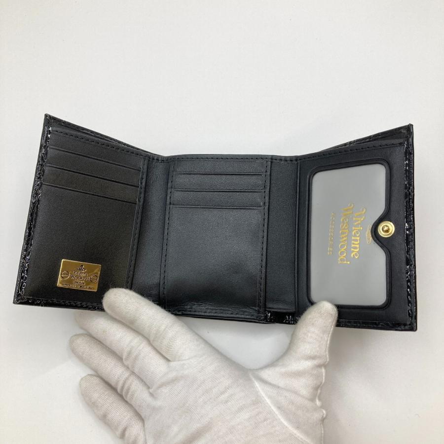 ヴィヴィアンウエストウッド がま口財布三つ折り財布箱付きブラック ◎◎ Vivienne Westwood ヴィヴィアン・ウエストウッド 3つ折り