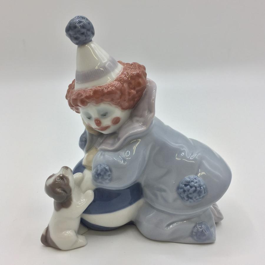 ◎◎ LLADRO リヤドロ ボールを持ったピエロと仔犬 中古品