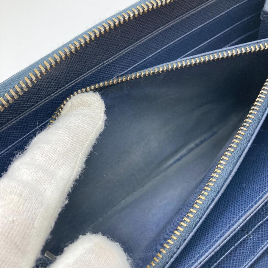 PRADA（プラダ） ラウンドファスナー 長財布 2ML317 ネイビー 傷や汚れ