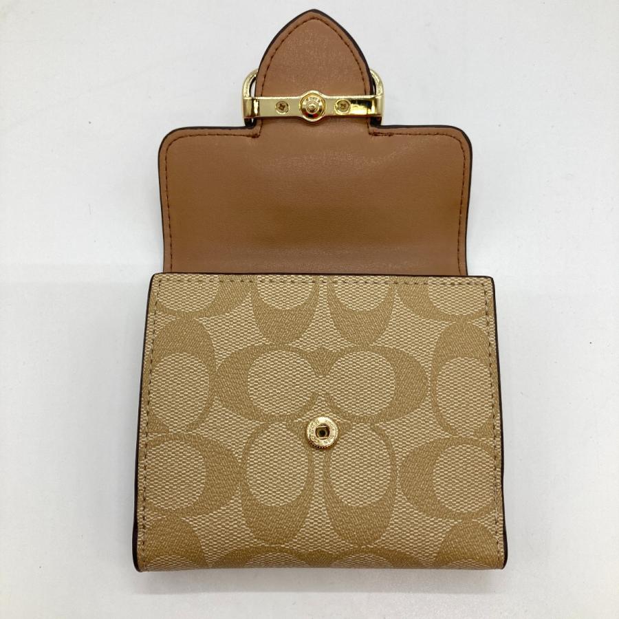 COACH スモール モーガン ウォレット・ブロックド シグネチャーキャンバス