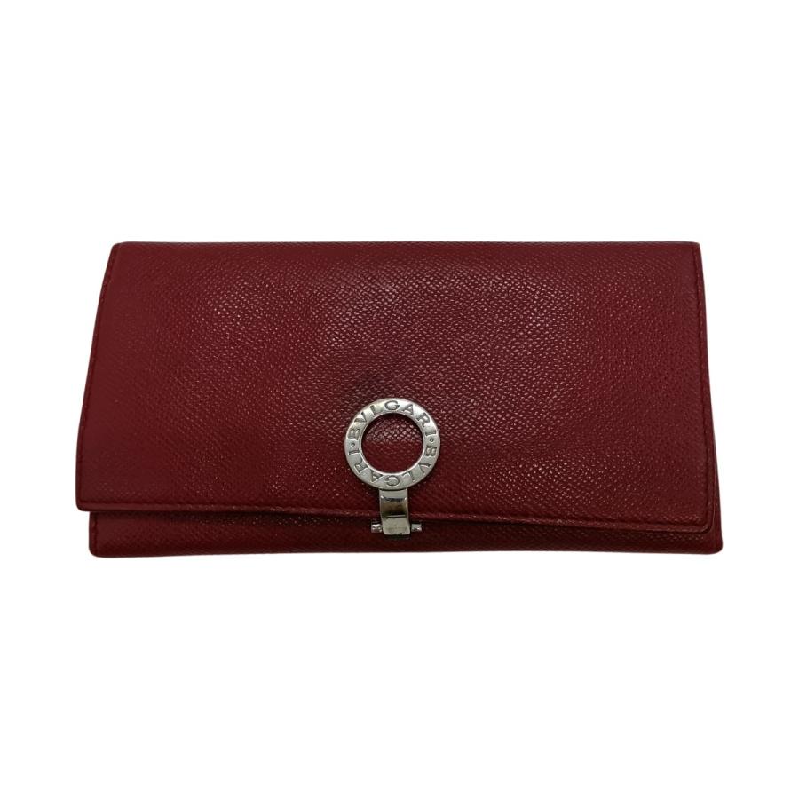 BVLGARI ブルガリ ロゴクリップ 二つ折り 長財布 33888 レッド BVLGARI（ブルガリ） ロゴクリップ 二つ折り 長財布 33888 レッド 傷や