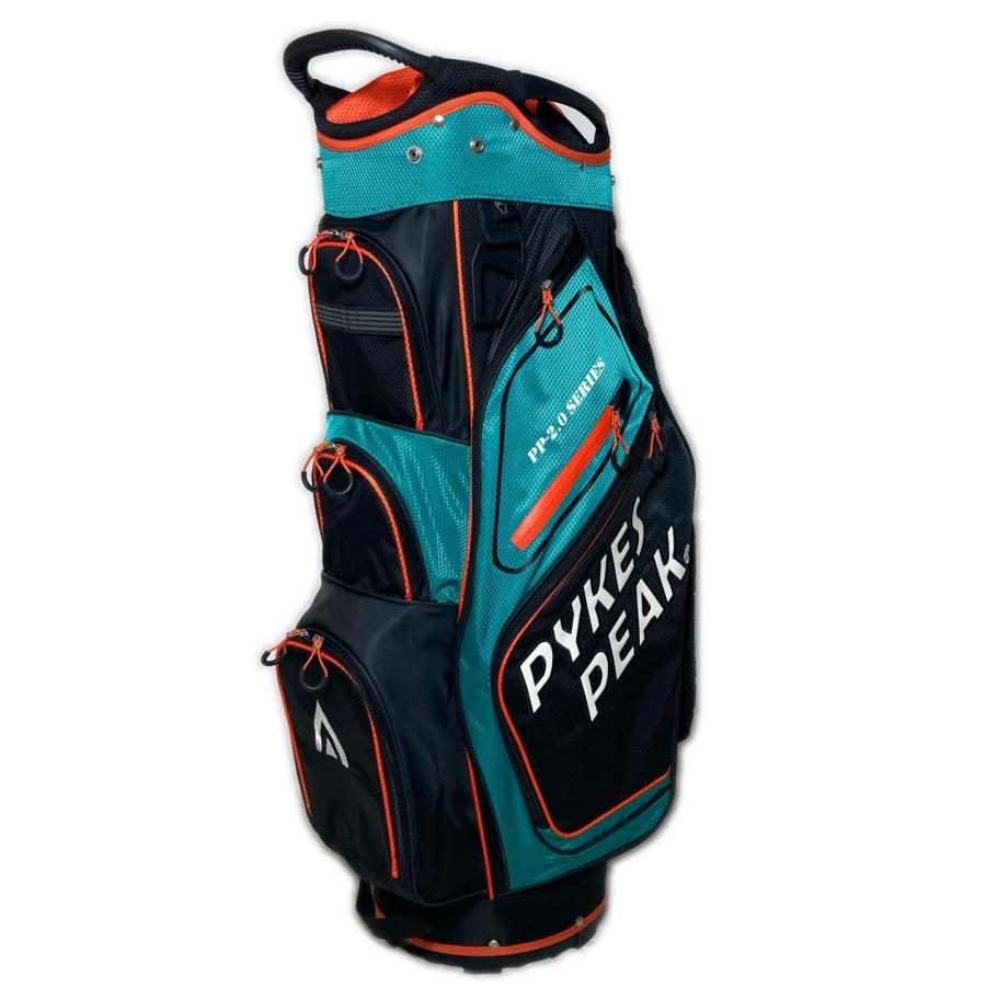 PYKES PEAK PP-2.0 キャディバッグ 9.5型 14分割 2.4kg グリーン x