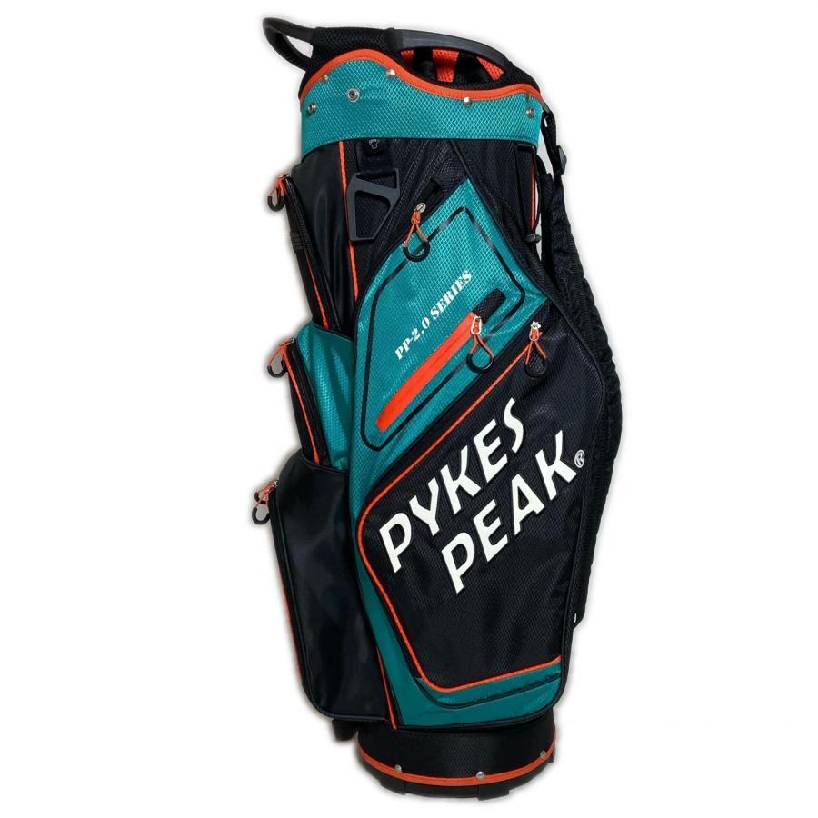 PYKES PEAK PP-2.0 キャディバッグ 9.5型 14分割 2.4kg グリーン x