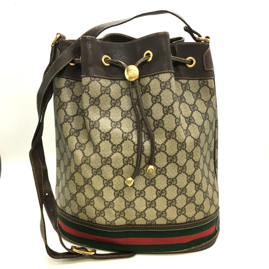 オールドGUCCIショルダーバック GUCCI◇オールドグッチ/ショルダーバッグ/キャンバス/レザー/NVY/GG
