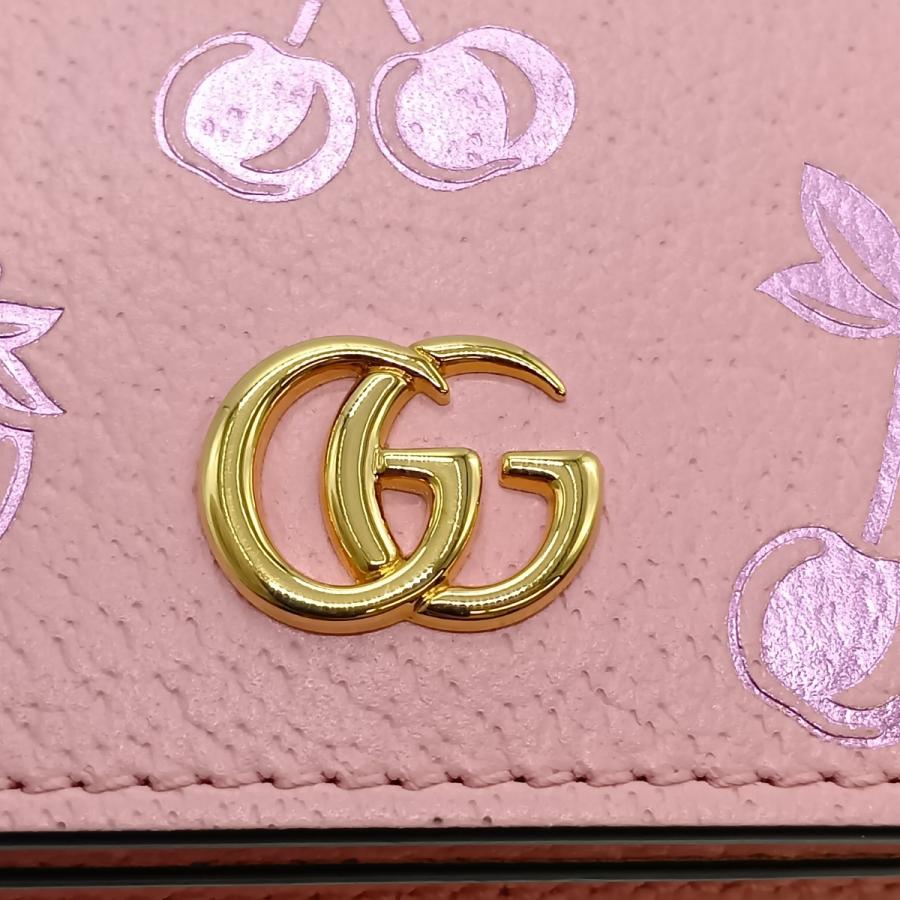 【未使用品】GUCCI グッチ GGマーモント ストロベリーチェリー二つ折り財布 GUCCI（グッチ） ◎◎ GGマーモント 2つ折り財布 ストリベリー