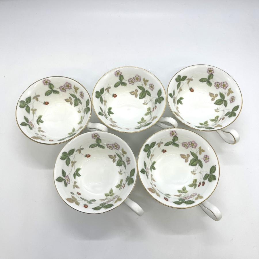 Wedgwood ウェッジウッド ワイルドストロベリー カップアンドソーサー５客 トレイ２点 セット 目立った傷や汚れなしの画像