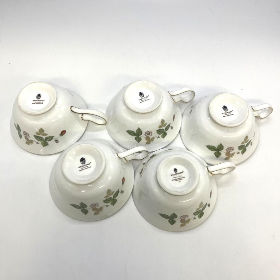 Wedgwood ウェッジウッド ワイルドストロベリー カップアンドソーサー５客 トレイ２点 セット 目立った傷や汚れなしの画像