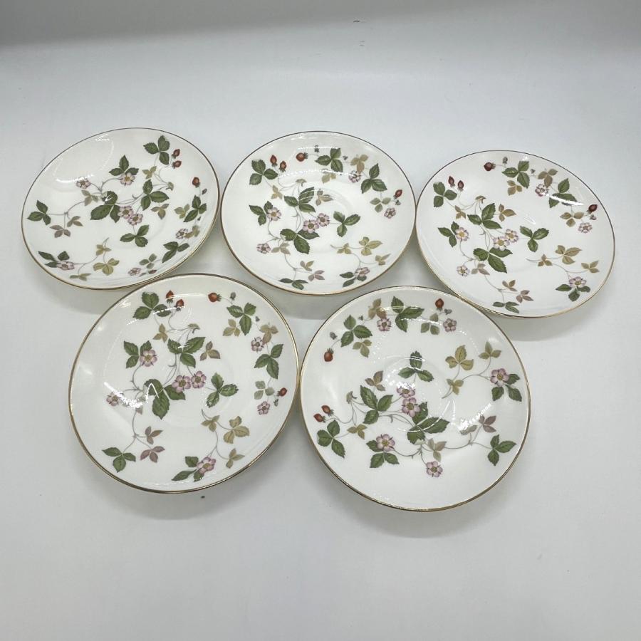 Wedgwood ウェッジウッド ワイルドストロベリー カップアンドソーサー５客 トレイ２点 セット 目立った傷や汚れなしの画像