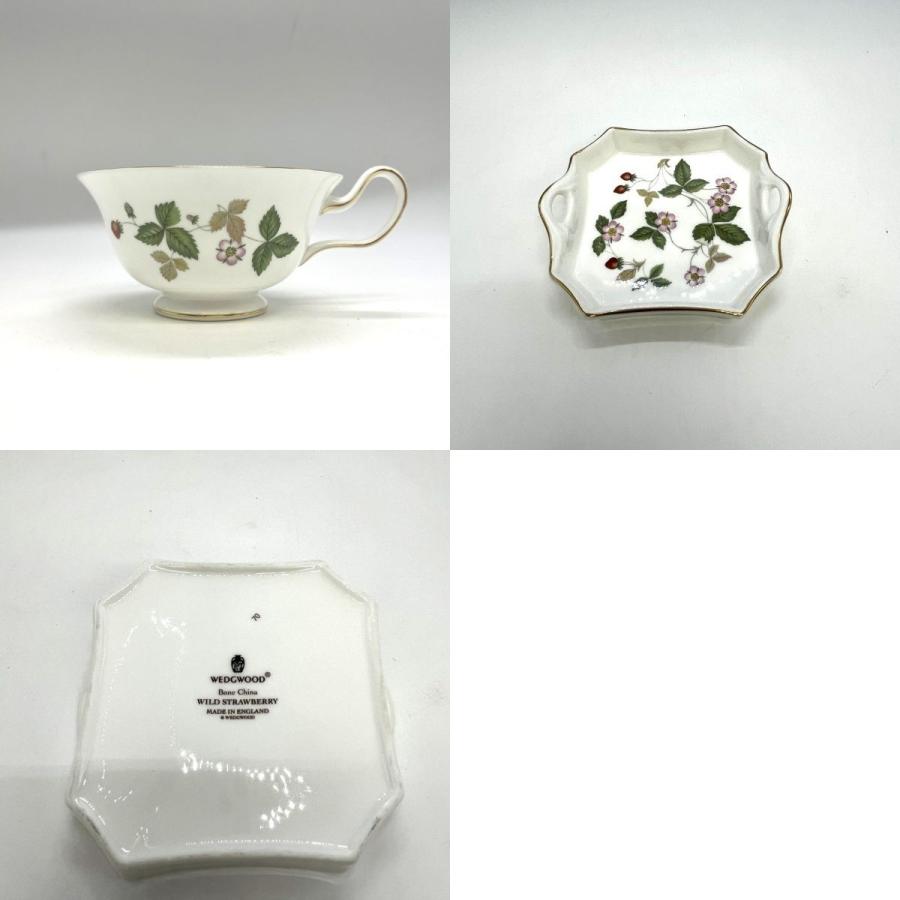 Wedgwood ウェッジウッド ワイルドストロベリー カップアンドソーサー５客 トレイ２点 セット 目立った傷や汚れなしの画像