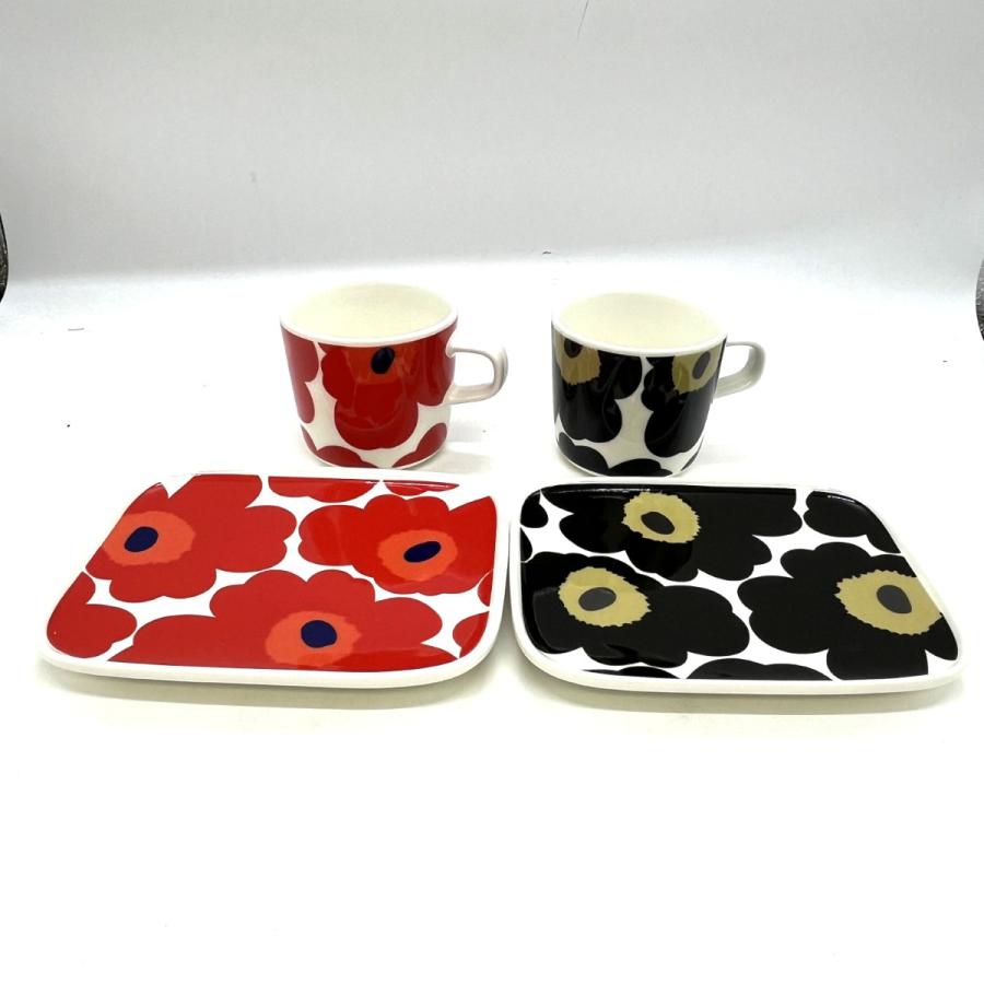 新品未使用　marimekko Unikko カップ＆プレート ペアセット marimekko（マリメッコ） UNIKKOカップアンドソーサー ペア 目立った傷