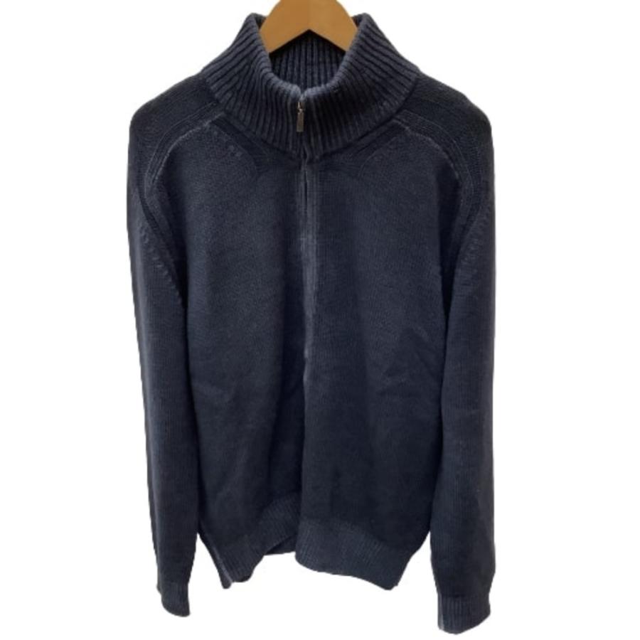 半額sale Cruciani クルチアーニ メンズ ジップアップ ニット ジャケット Size 50 ネイビー やや傷や汚れあり ニット セーター Floridapace Gov