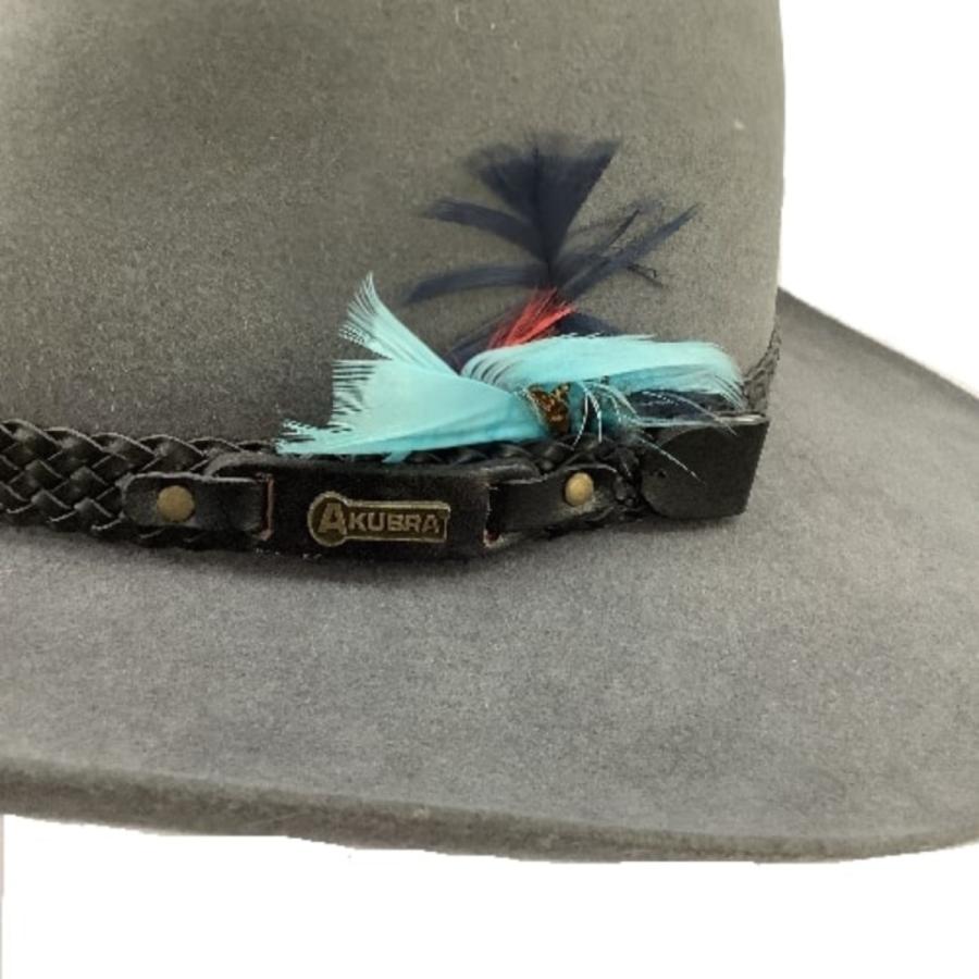 ♪♪ AKUBRA アクブラ メンズ 中折れ帽子 ハット SIZE 57 グレー やや